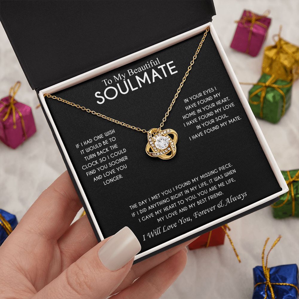 To My Beautiful Soulmate Love Knot Necklace