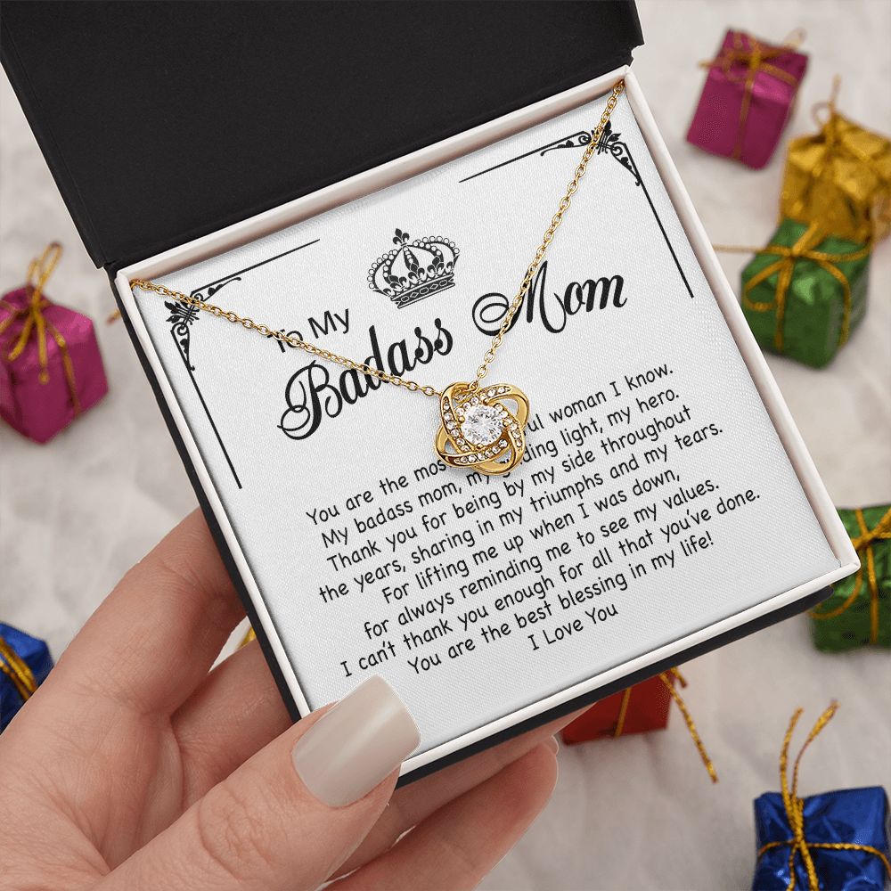 Badass Mom Love Knot Necklace