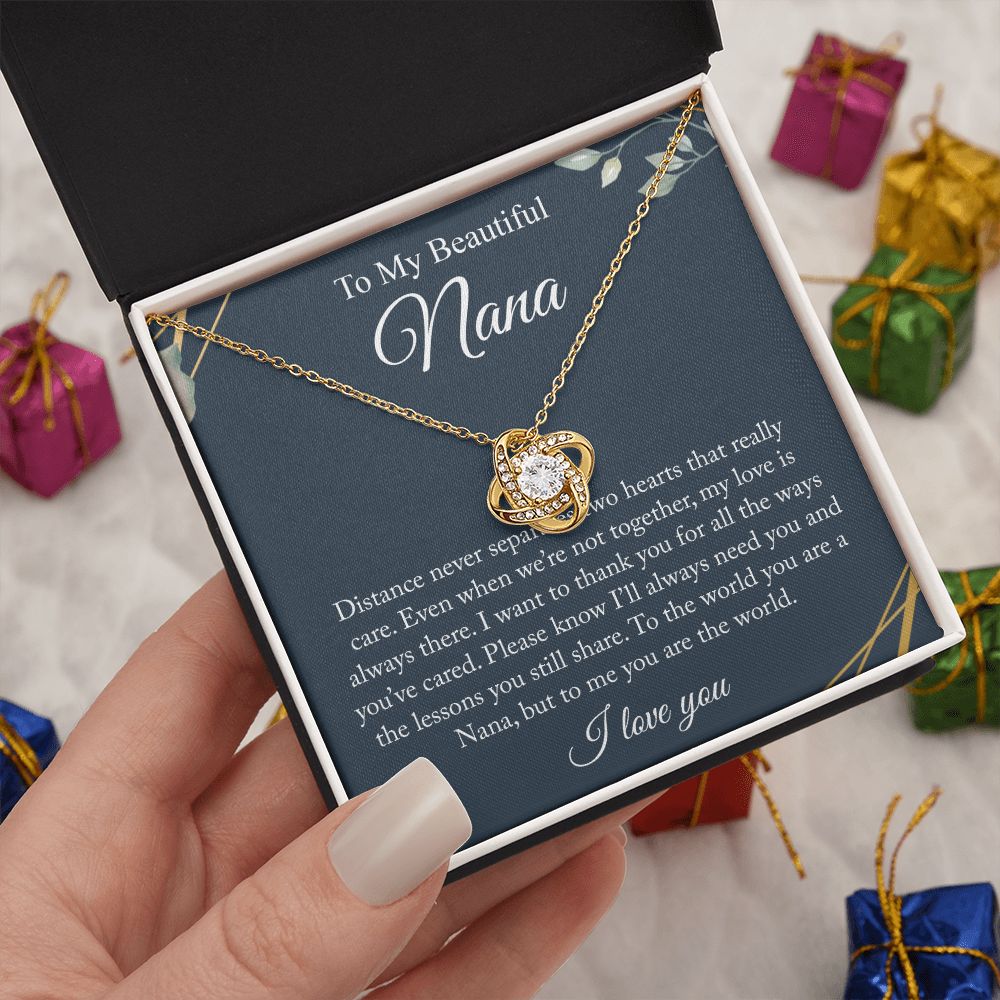 To My Beautiful Nana Love Knot Necklace