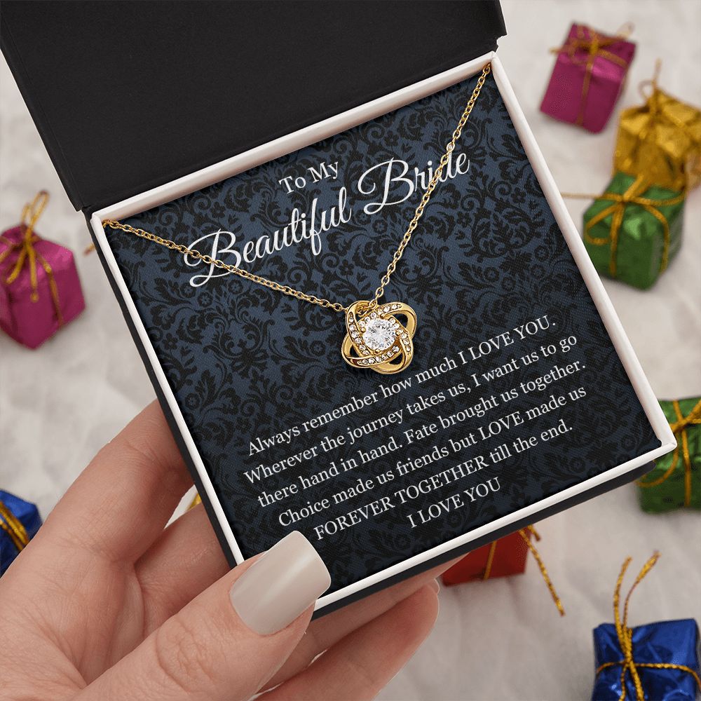 To My Bride Gift From Groom Love Knot Necklace