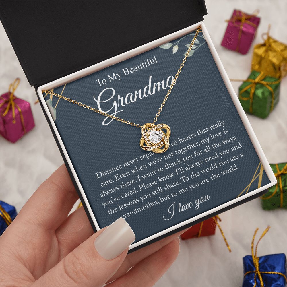 Gift For Grandma Love Knot Necklace