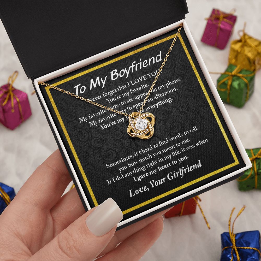 To My Boyfriend Love Knot Necklace