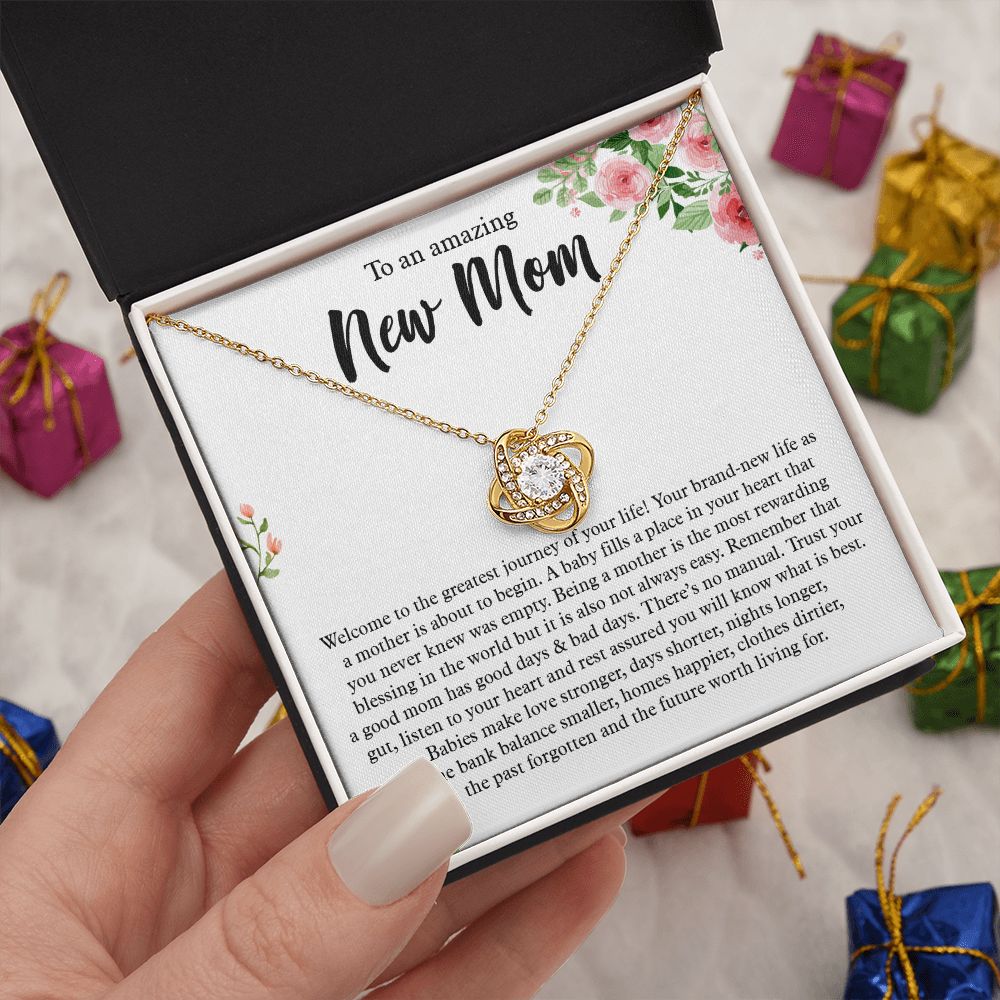 Gift for New Mom Love Knot Necklace
