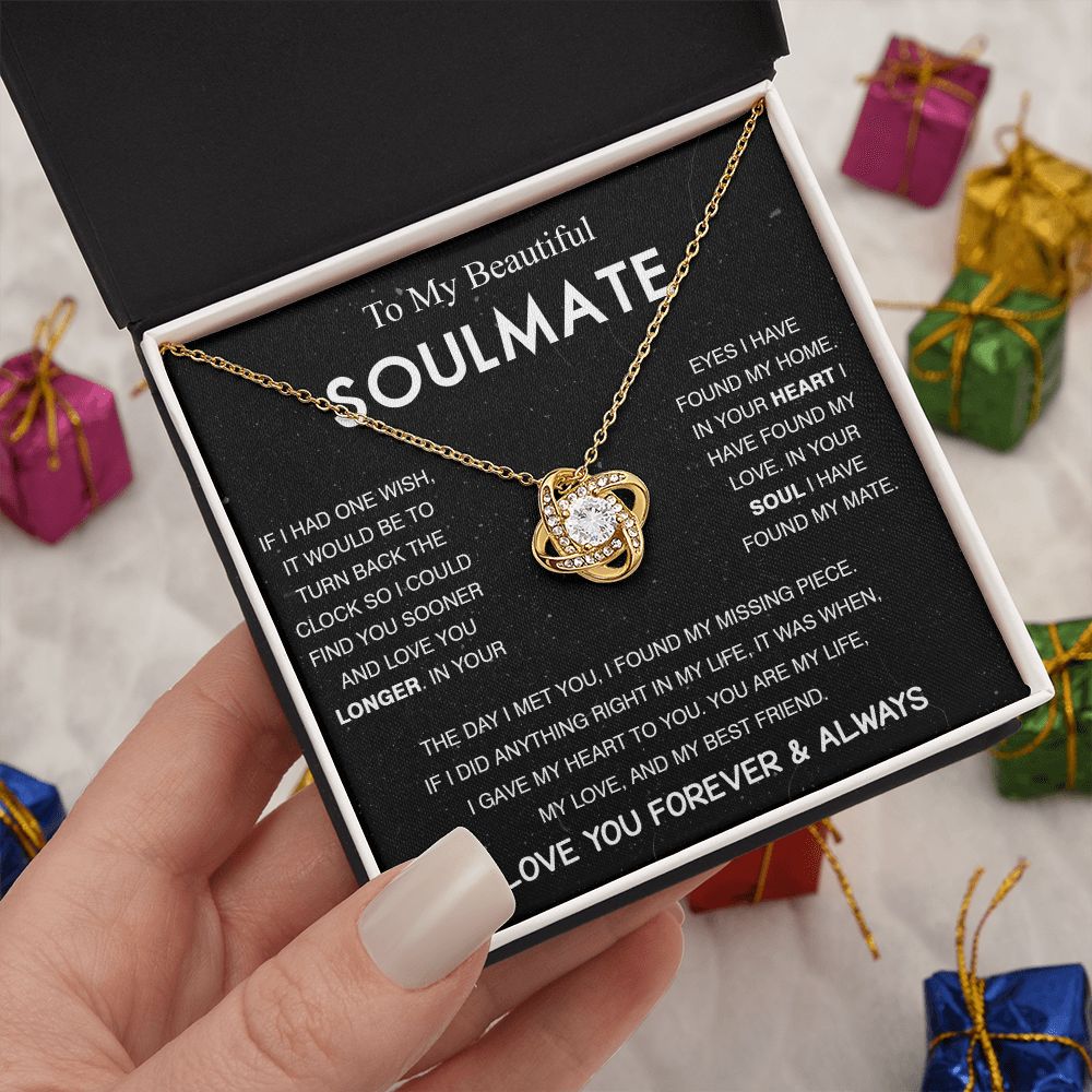 To My Beautiful Soulmate Love Knot Necklace