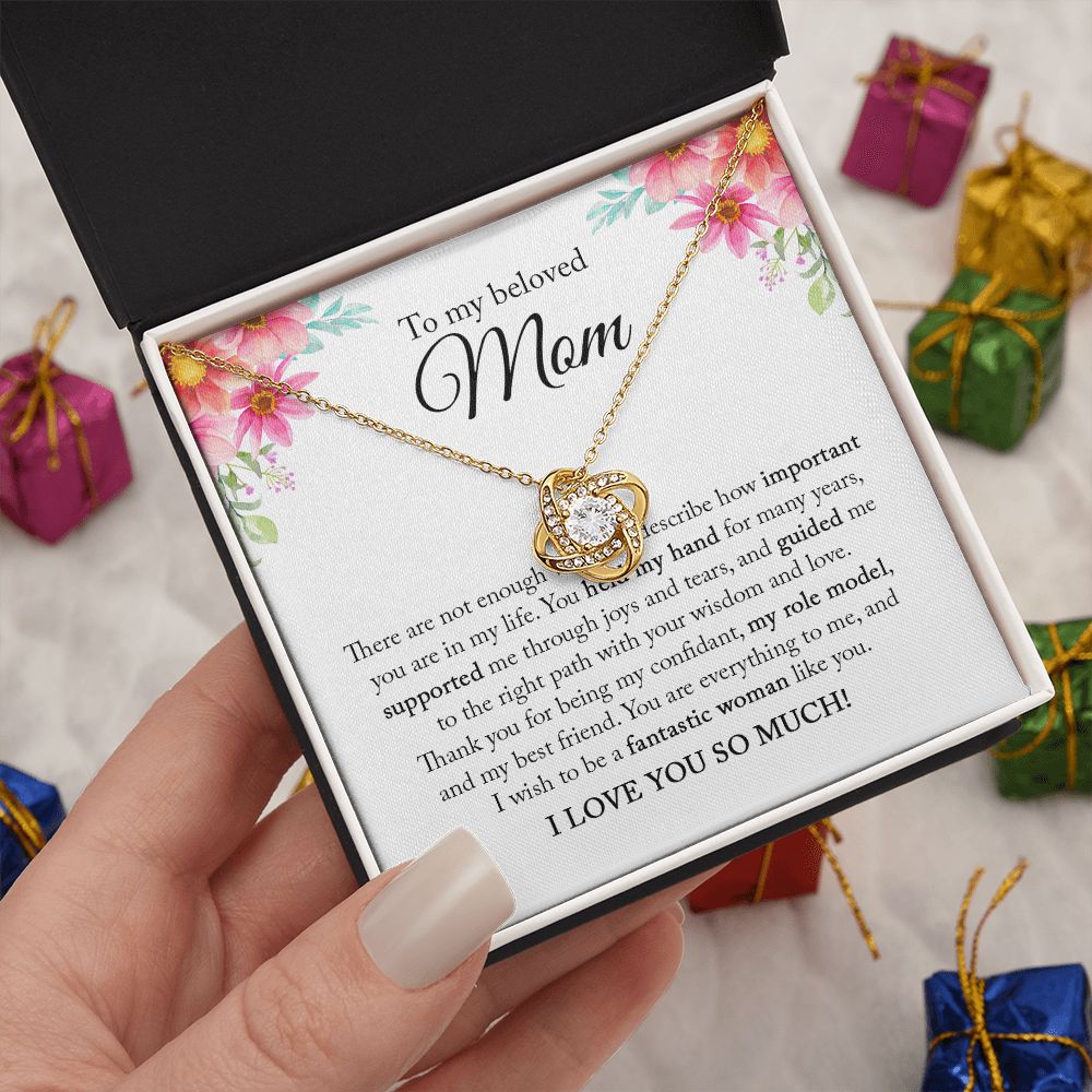 Gift for Mom from Daughter Love Knot Necklace
