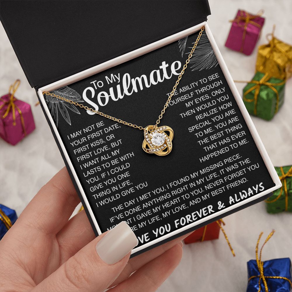 To My Soulmate Love Knot Necklace