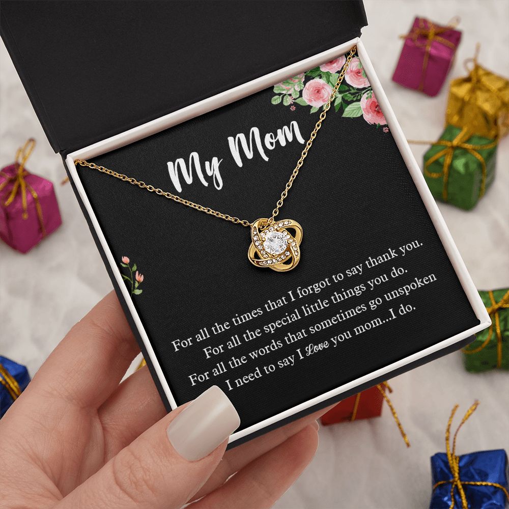 Mom Gift from Daughter Love Knot Necklace