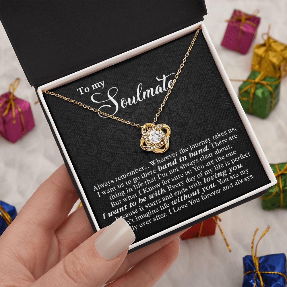 To My Soulmate Love Knot Necklace