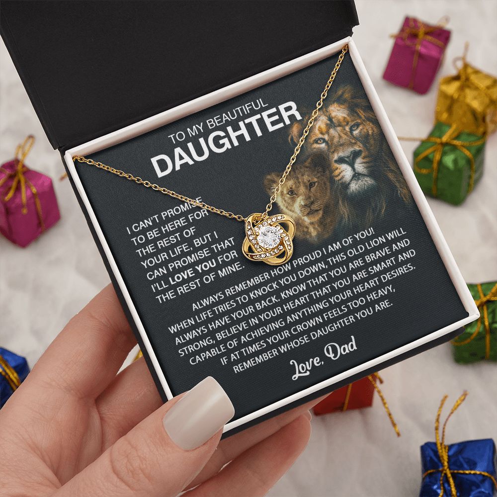 To My Daughter From Dad Love Knot Necklace