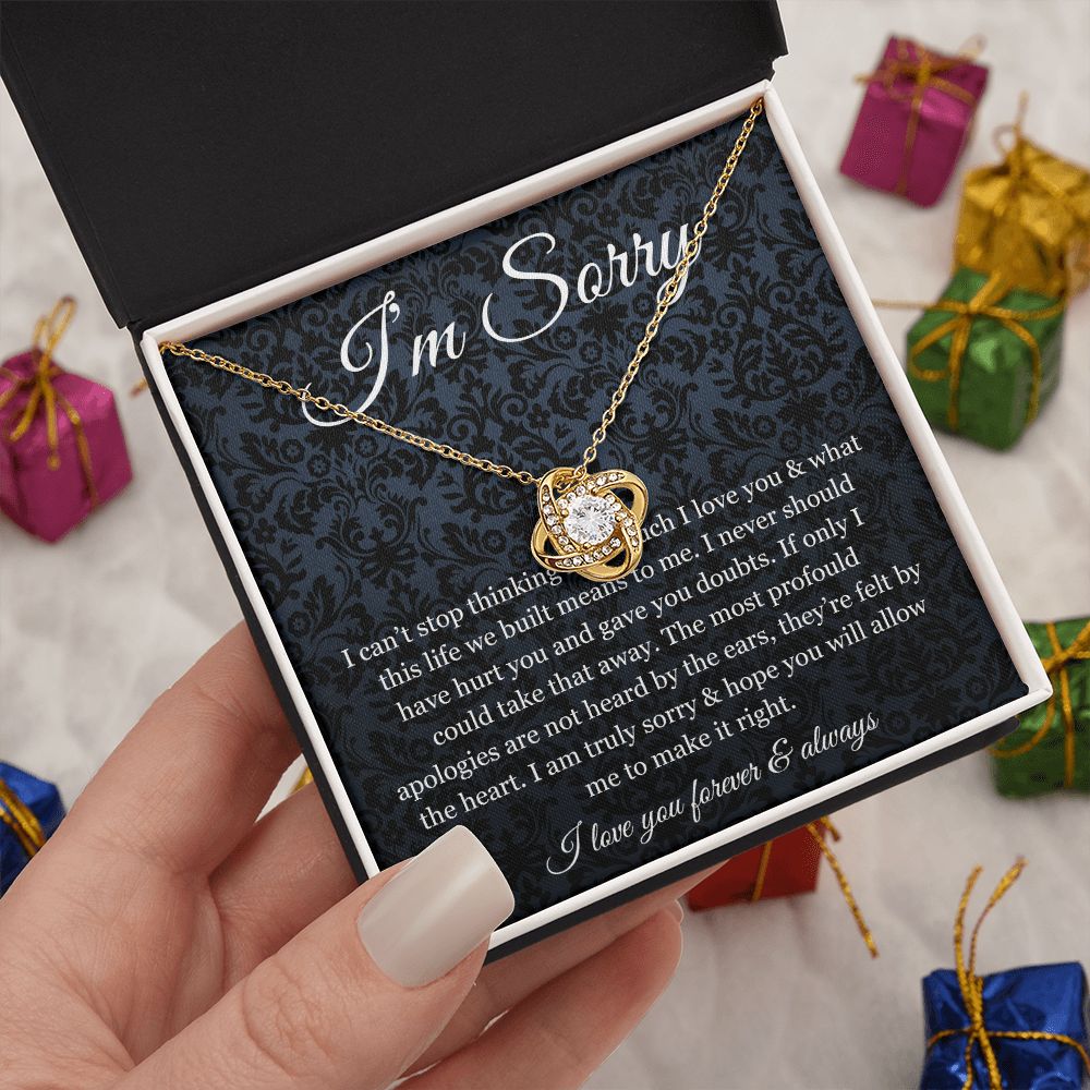 Apology Gift For Wife Girlfriend Love Knot Necklace