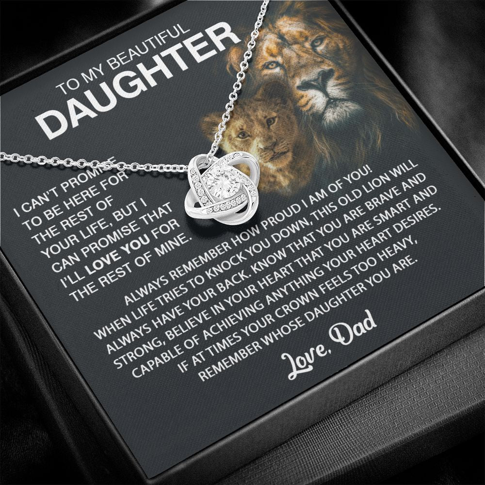 To My Daughter From Dad Love Knot Necklace