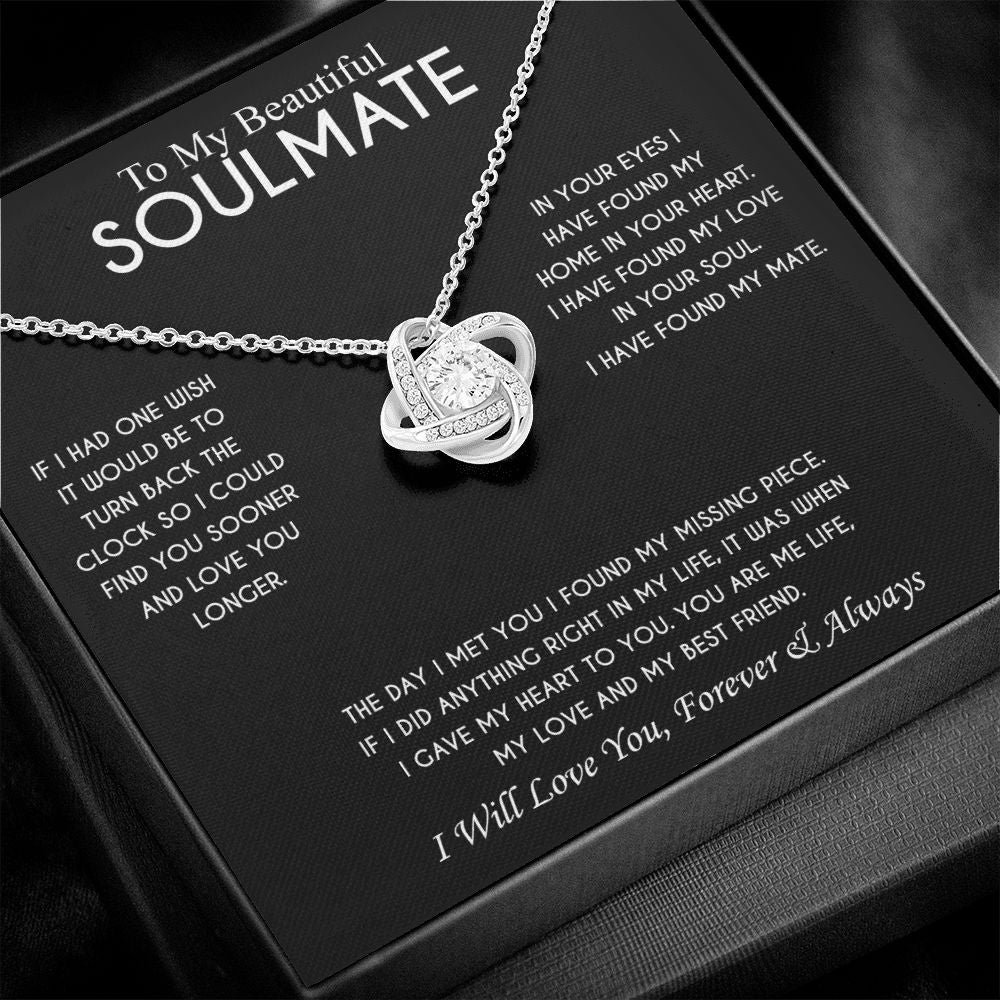 To My Beautiful Soulmate Love Knot Necklace