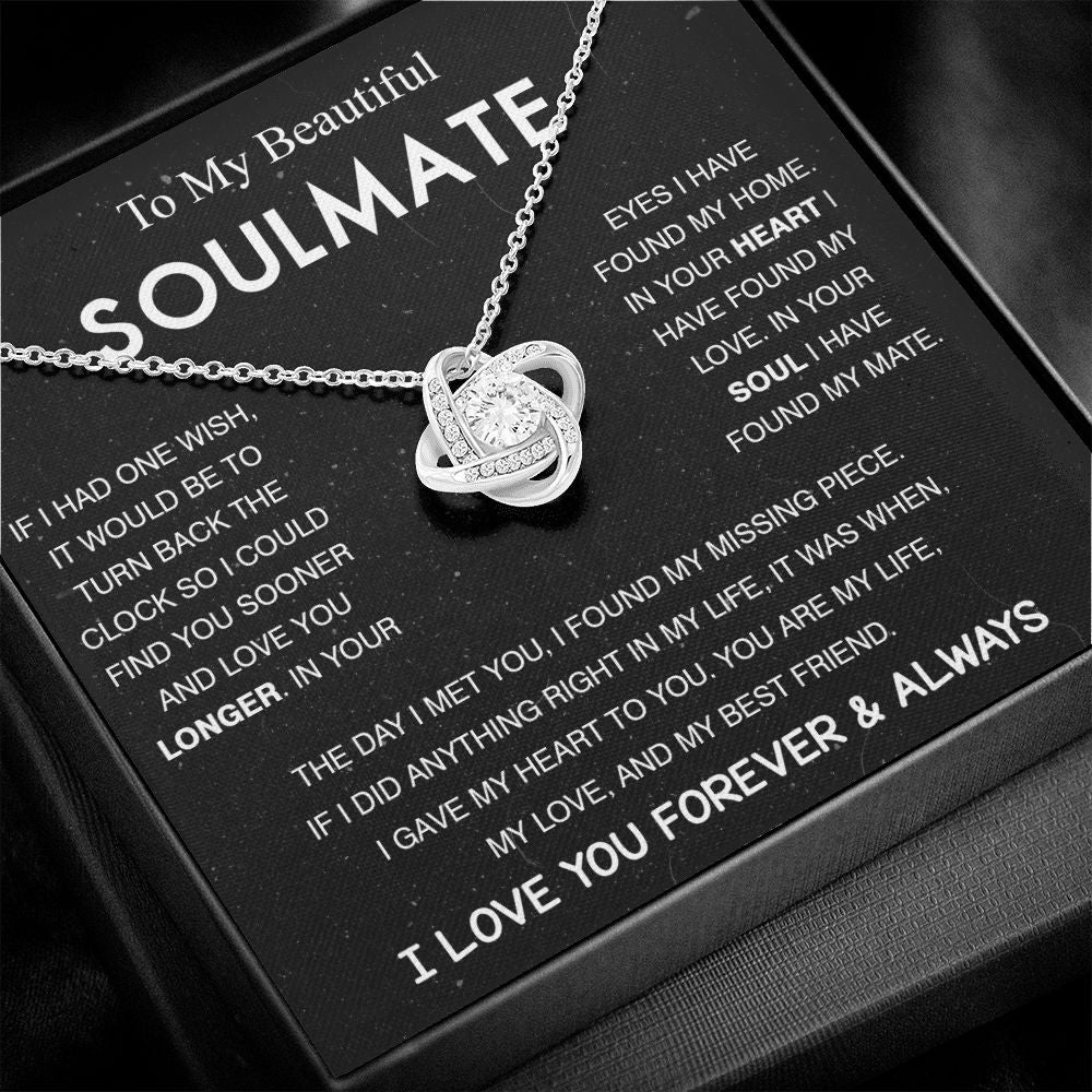 To My Beautiful Soulmate Love Knot Necklace