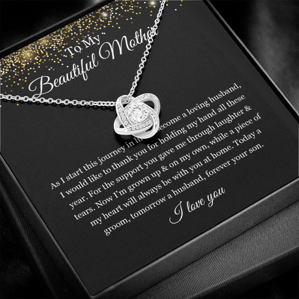 To My Beautiful Mother Love Knot Necklace
