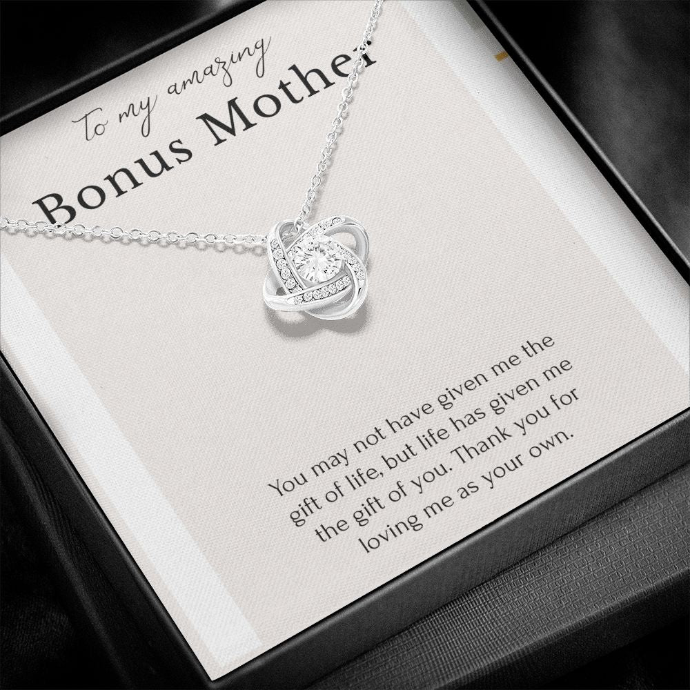 To My Amaging Bonus Mom Love Knot Necklace
