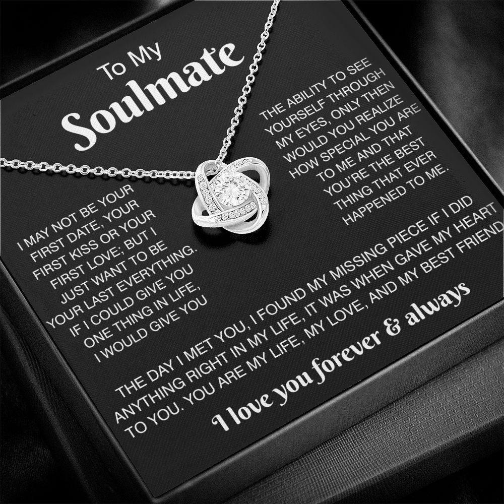 To My Soulmate Love Knot Necklace