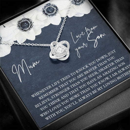 Mom Love Knot Necklace, Gift From Son