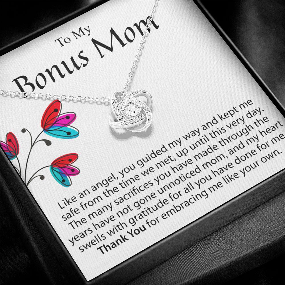 To My Bonus Mom Love Knot Necklace