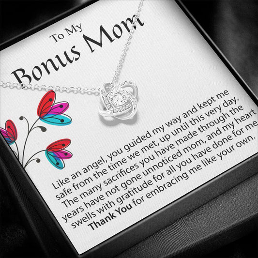 To My Bonus Mom Love Knot Necklace