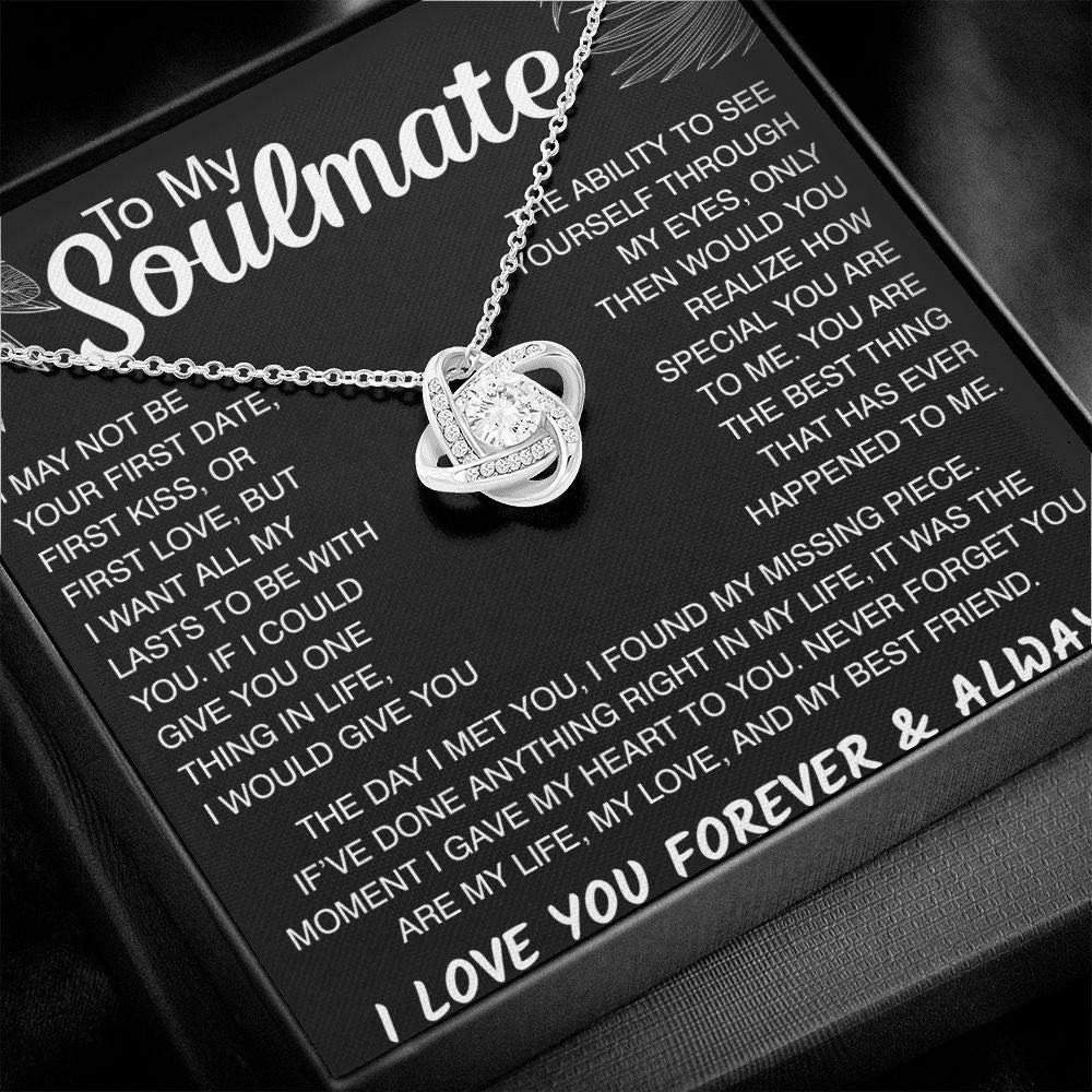 To My Soulmate Love Knot Necklace