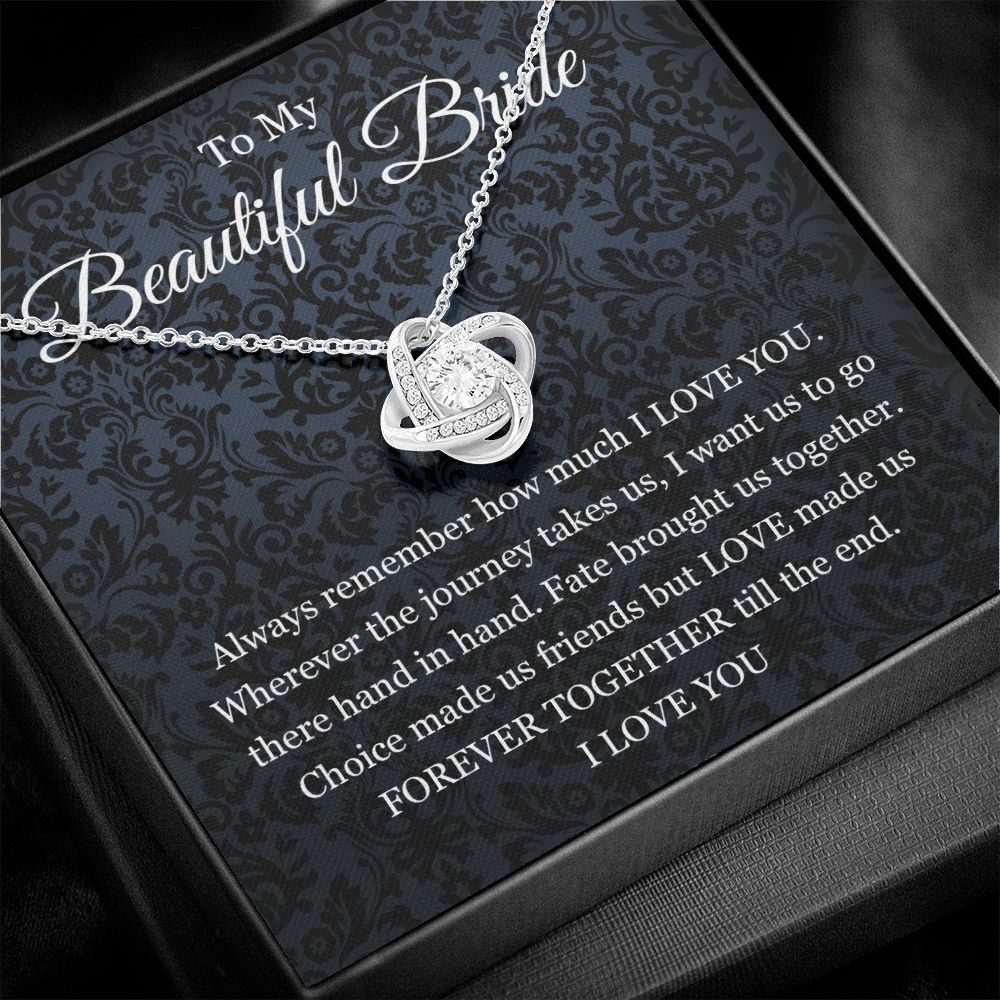 To My Bride Gift From Groom Love Knot Necklace