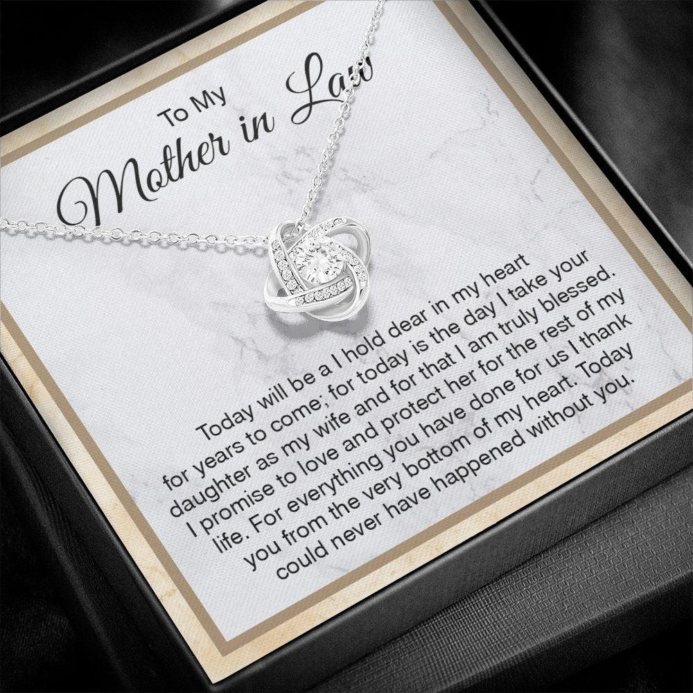To My Mother In Law Love Knot Necklace