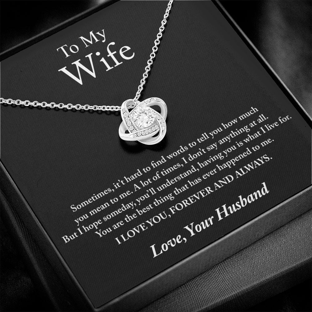 To My Wife Sometimes It Hard Love Knot Necklace