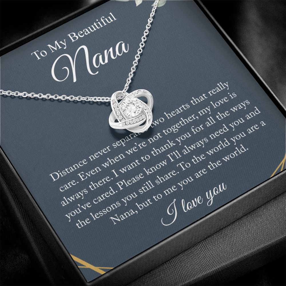 To My Beautiful Nana Love Knot Necklace