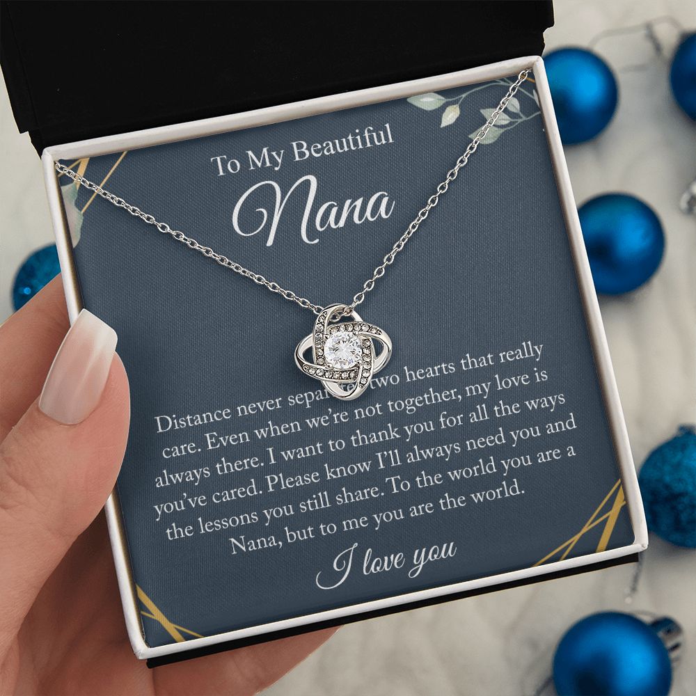 To My Beautiful Nana Love Knot Necklace