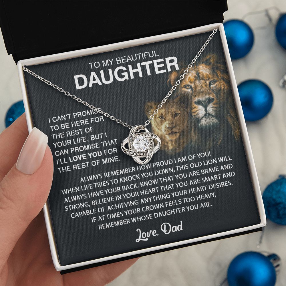 To My Daughter From Dad Love Knot Necklace