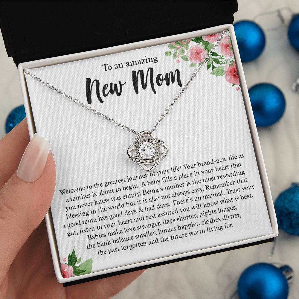 Gift for New Mom Love Knot Necklace