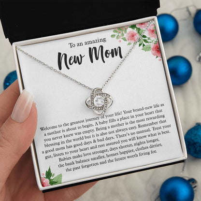 Gift for New Mom Love Knot Necklace