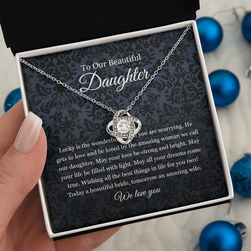 To Our Daughter Love Knot Necklace
