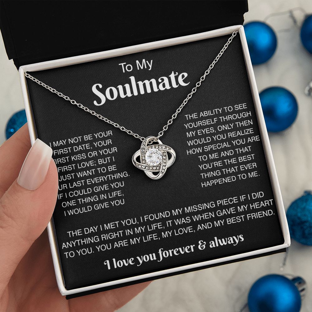 To My Soulmate Love Knot Necklace