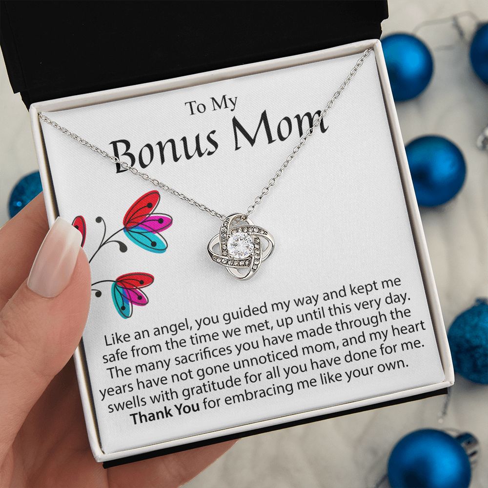 To My Bonus Mom Love Knot Necklace