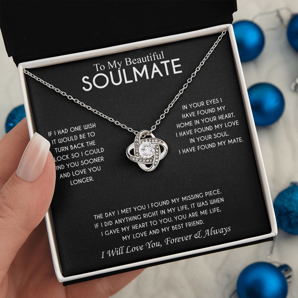 To My Beautiful Soulmate Love Knot Necklace