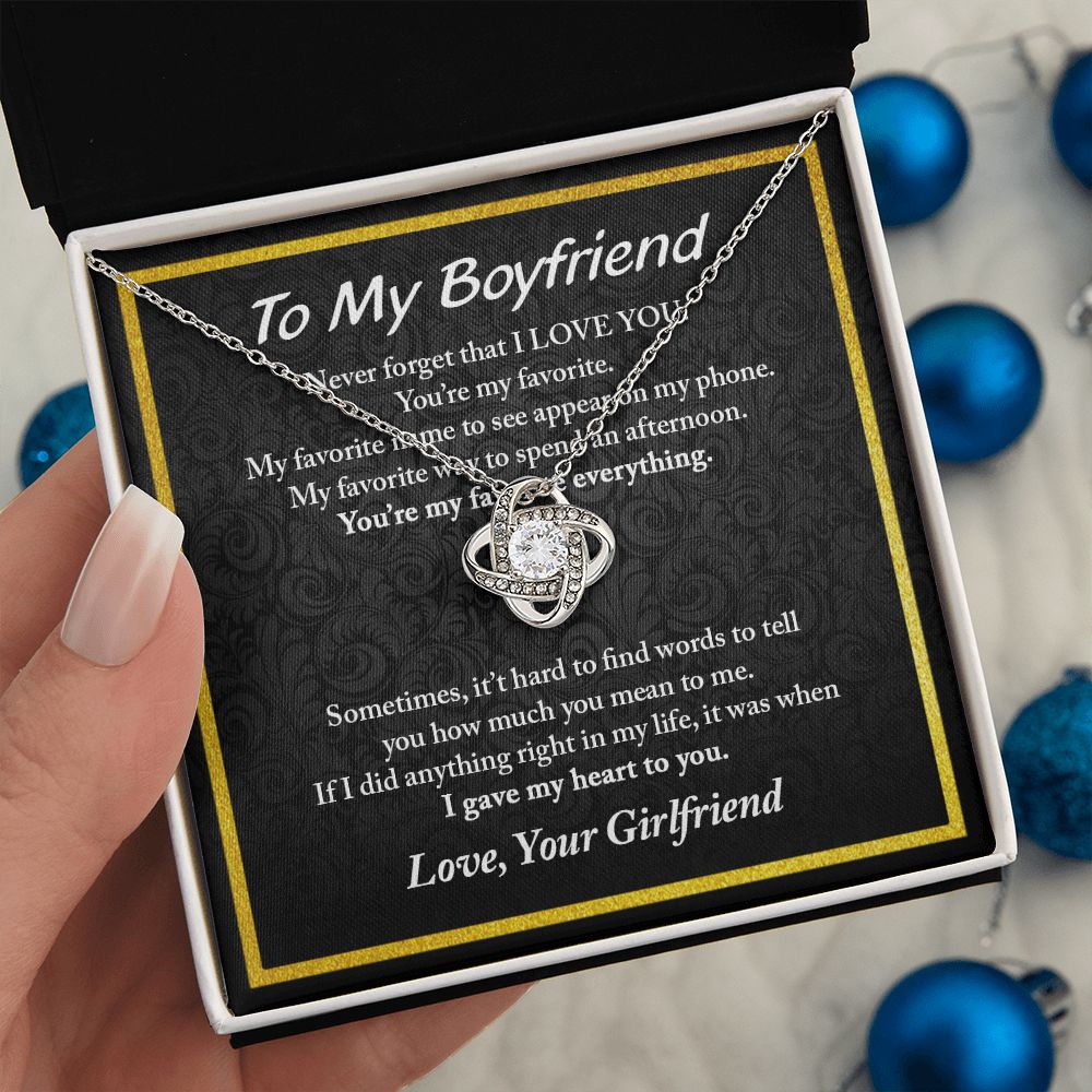To My Boyfriend Love Knot Necklace