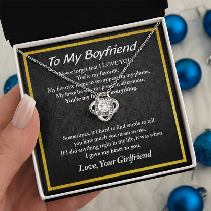 To My Boyfriend Love Knot Necklace