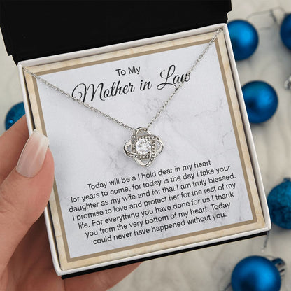 To My Mother In Law Love Knot Necklace