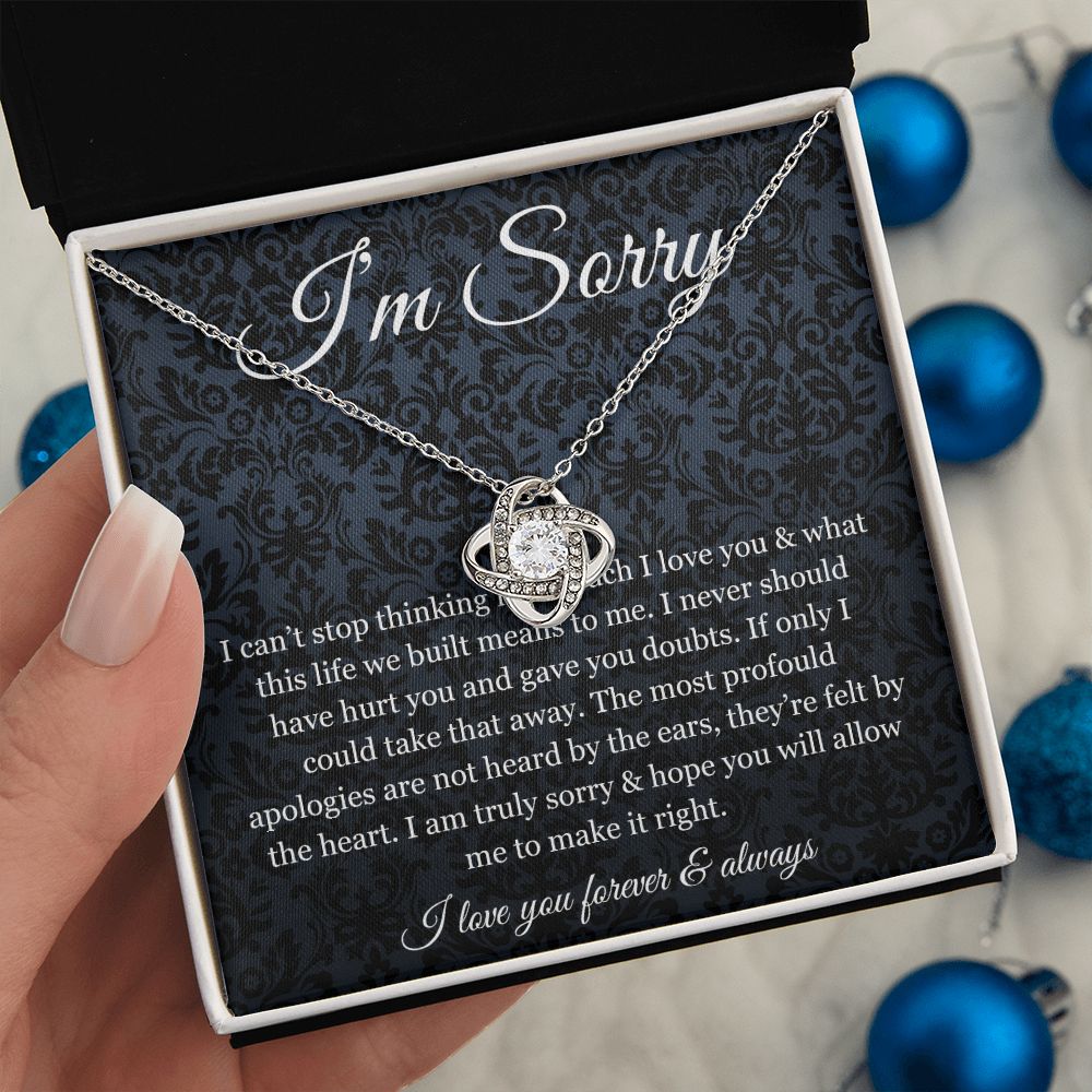 Apology Gift For Wife Girlfriend Love Knot Necklace