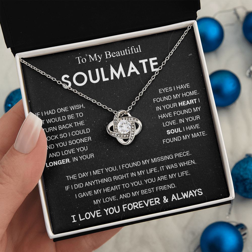 To My Beautiful Soulmate Love Knot Necklace