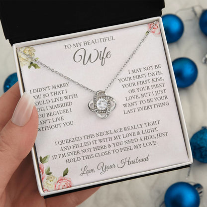 To My Beautiful Wife Love Knot Necklace