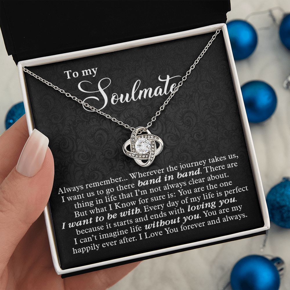 To My Soulmate Love Knot Necklace