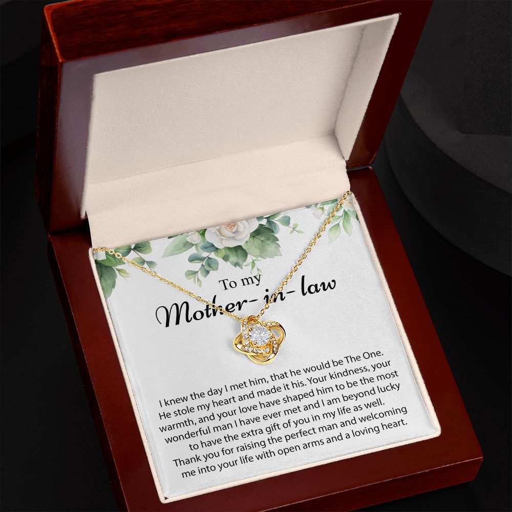 To My Mother In Law Love Knot Necklace
