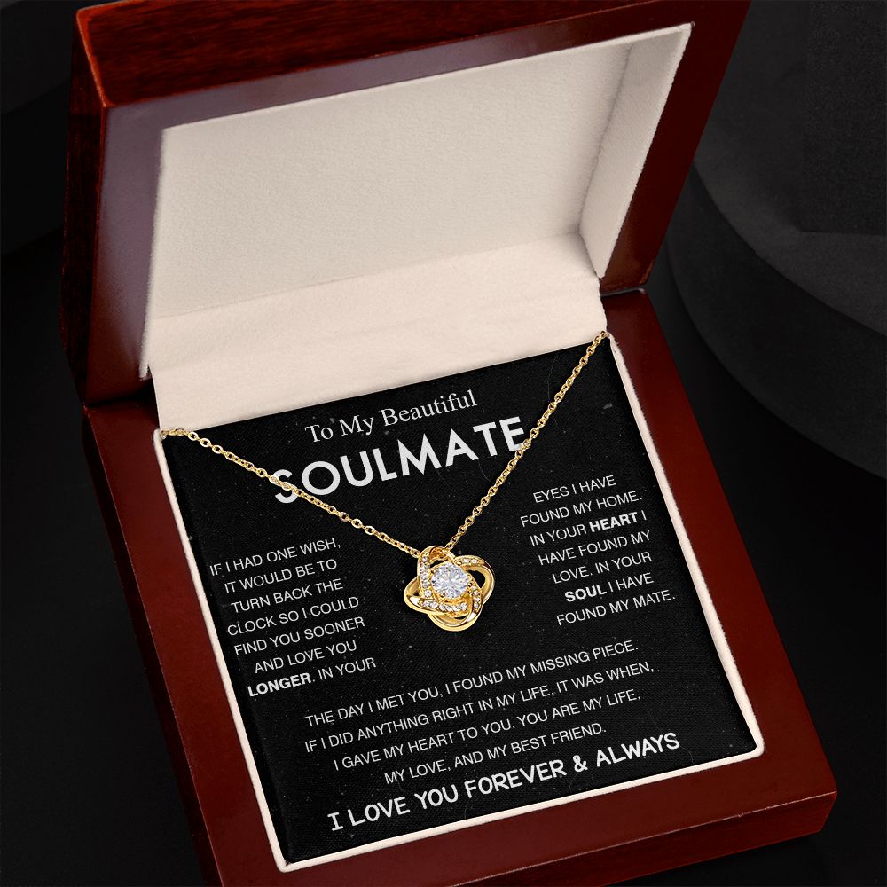 To My Beautiful Soulmate Love Knot Necklace