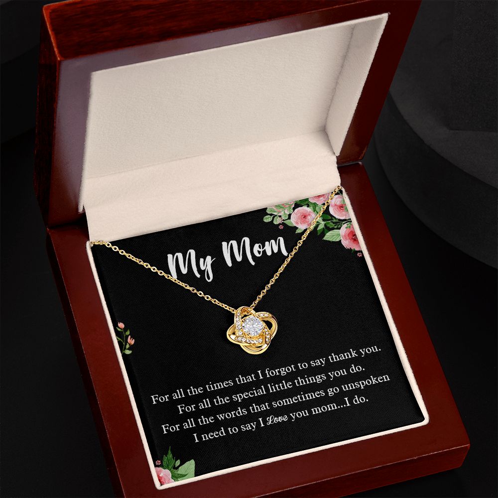 Mom Gift from Daughter Love Knot Necklace