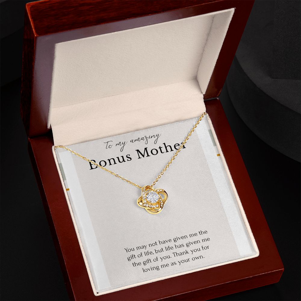 To My Amaging Bonus Mom Love Knot Necklace