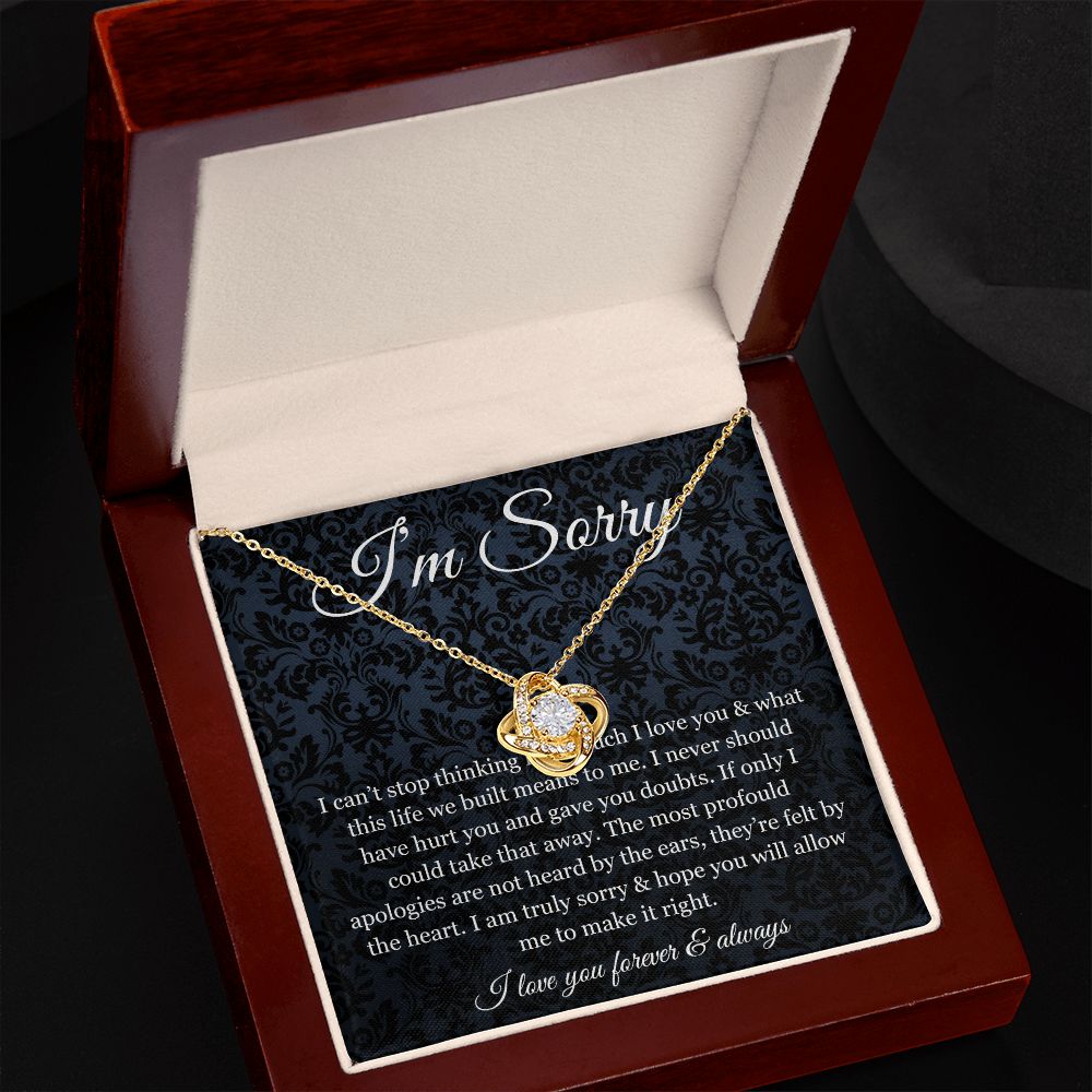 Apology Gift For Wife Girlfriend Love Knot Necklace