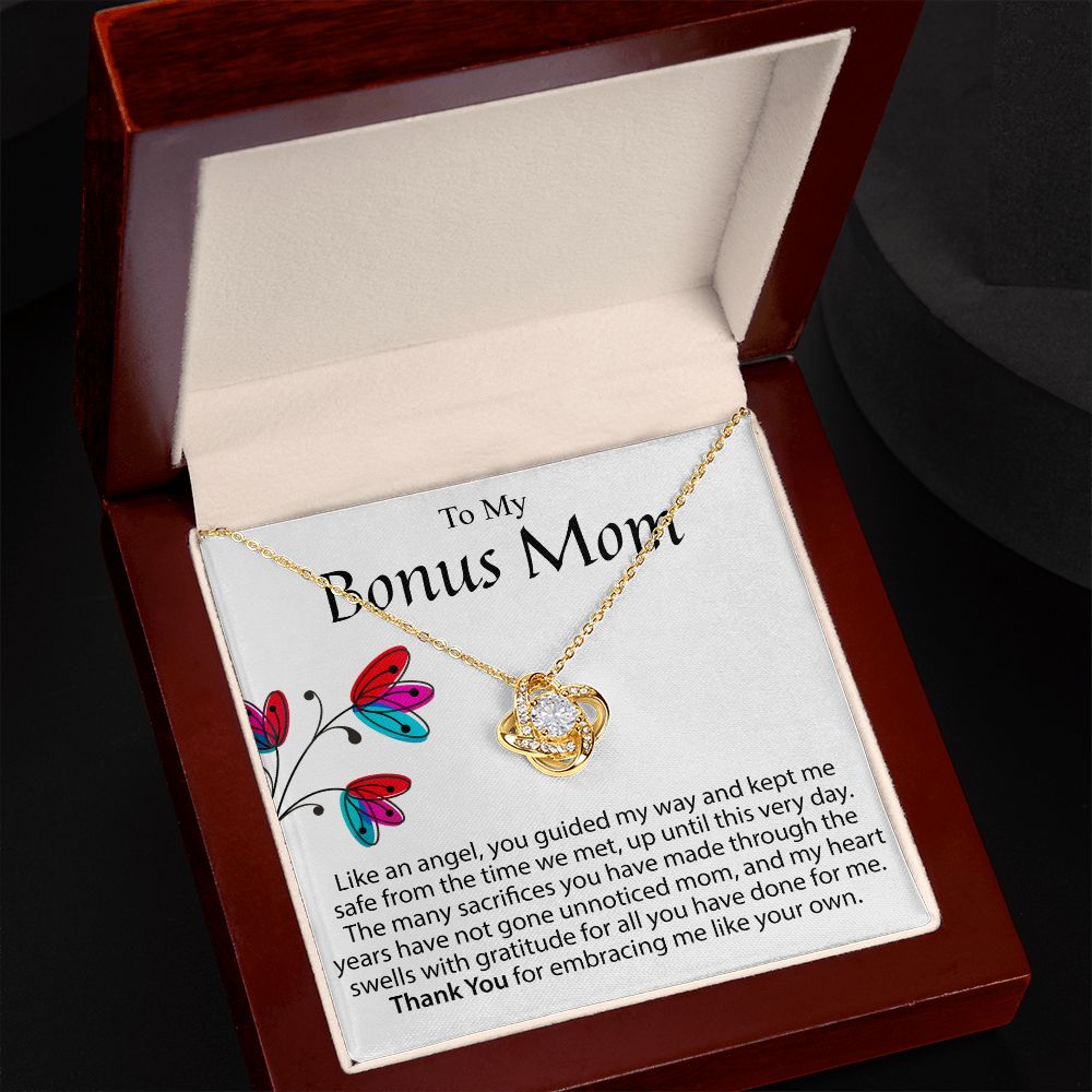 To My Bonus Mom Love Knot Necklace