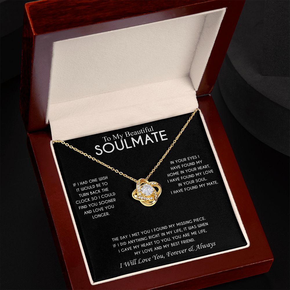 To My Beautiful Soulmate Love Knot Necklace